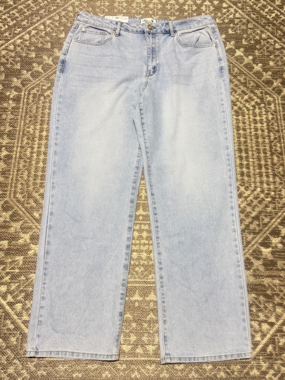 Seven7 light Blue High Rise loose Straight Leg Jeans Sz 14